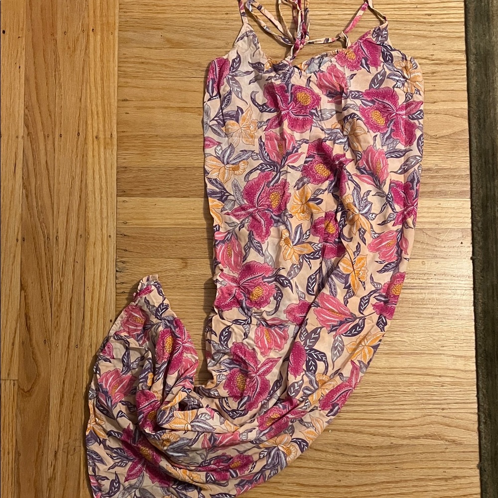Old Navy Pink and Purple Hawaiian Maxi Dress/ swim cover up